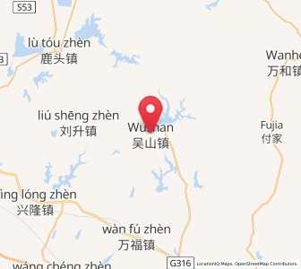 Map of Wushan, Hubei