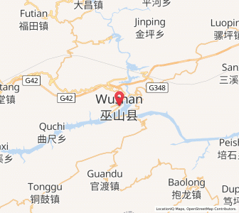 Map of Wushan, Chongqing