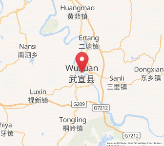 Map of Wuxuan, Guangxi