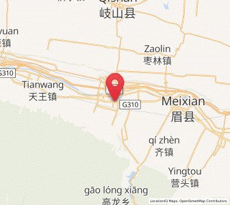Map of Wuzhangyuan, Shaanxi