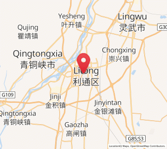 Map of Wuzhong, Ningxia Hui Autonomous Region