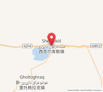Map of Xekar, Xinjiang