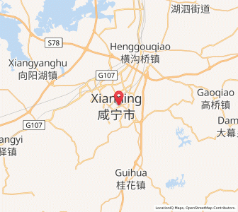 Map of Xianning, Hubei