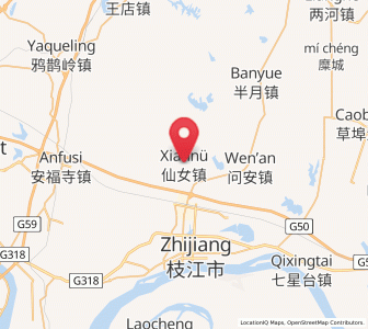 Map of Xiannü, Hubei