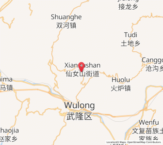 Map of Xiannüshan, Chongqing