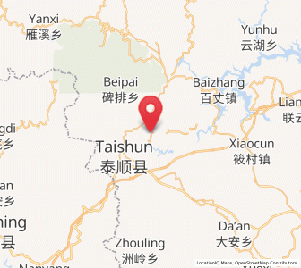 Map of Xianren, Zhejiang