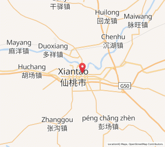 Map of Xiantao, Hubei