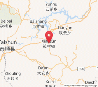 Map of Xiaocun, Zhejiang