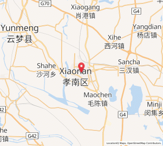 Map of Xiaogan, Hubei