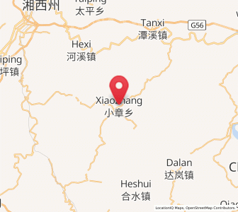 Map of Xiaozhang, Hunan