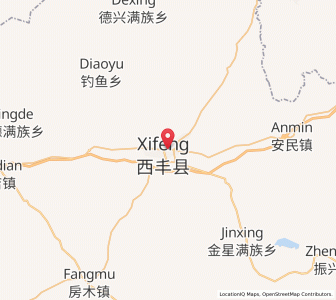 Map of Xifeng, Liaoning