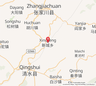 Map of Xincheng, Gansu