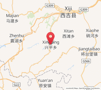 Map of Xingping, Ningxia Hui Autonomous Region