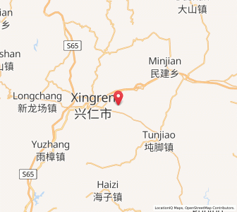 Map of Xingren, Guizhou