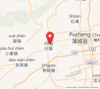 Map of Xingzhen, Shaanxi