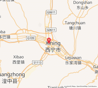 Map of Xining, Qinghai