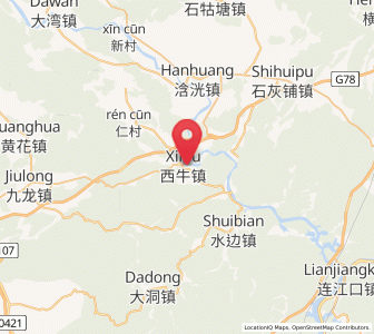Map of Xiniu, Guangdong