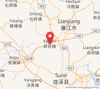 Map of Xinmin, Guangdong