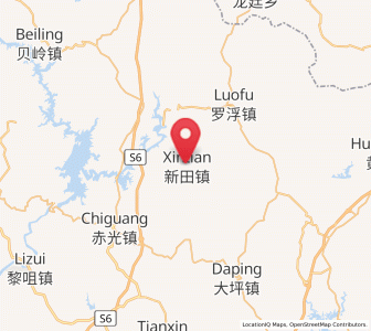 Map of Xintian, Guangdong