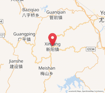 Map of Xinyang, Fujian