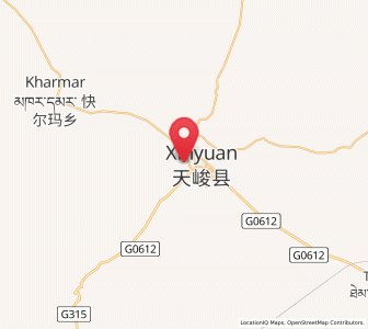 Map of Xinyuan, Qinghai