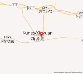 Map of Xinyuan, Xinjiang