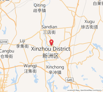 Map of Xinzhou, Hubei