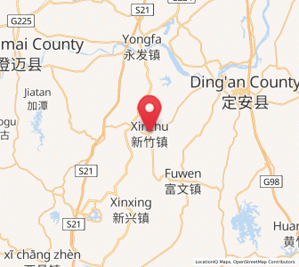Map of Xinzhu, Hainan