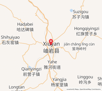 Map of Xiuyan, Liaoning
