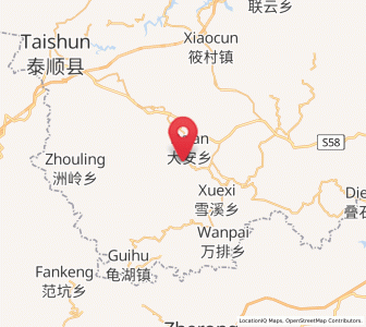 Map of Xiyang, Zhejiang