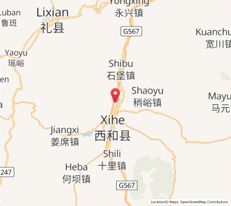 Map of Xiyu, Gansu