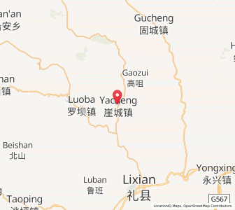 Map of Yacheng, Gansu