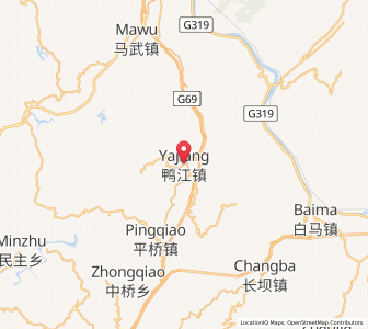 Map of Yajiang, Chongqing