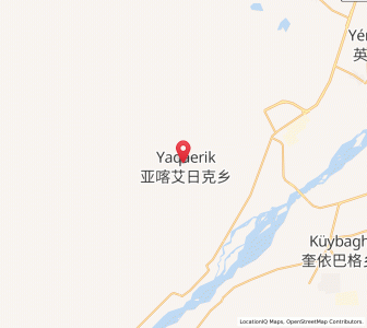 Map of Yak'airike, Xinjiang