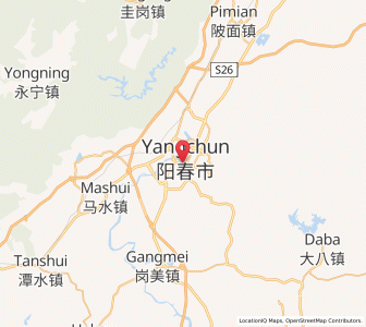 Map of Yangchun, Guangdong
