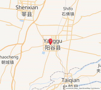 Map of Yanggu, Shandong