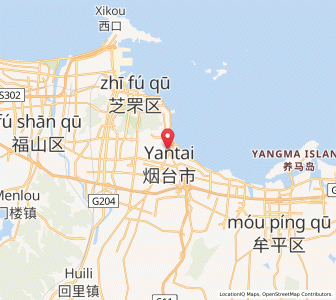 Map of Yantai, Shandong