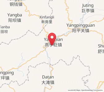 Map of Yanzibian, Shaanxi