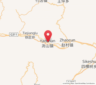 Map of Yaoshan, Henan