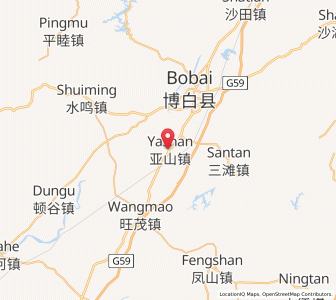 Map of Yashan, Guangxi