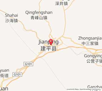 Map of Yebaishou, Liaoning