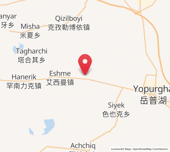 Map of Yekexianbaibazha, Xinjiang