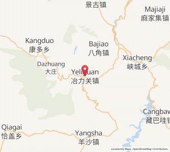 Map of Yeliguan, Gansu