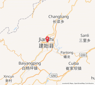Map of Yezhou, Hubei