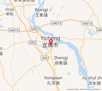 Map of Yicheng, Hubei
