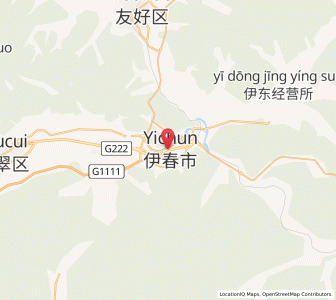 Map of Yichun, Heilongjiang