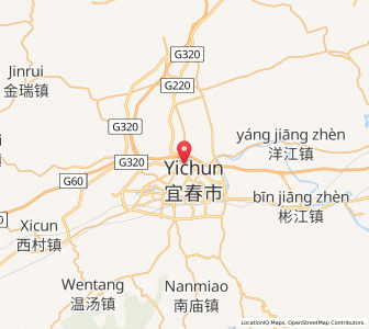 Map of Yichun, Jiangxi
