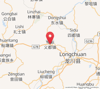 Map of Yidu, Guangdong