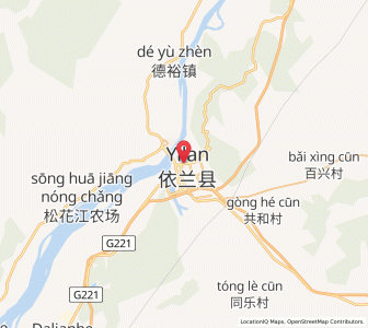 Map of Yilan, Heilongjiang