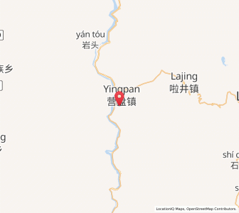 Map of Yingpan, Yunnan
